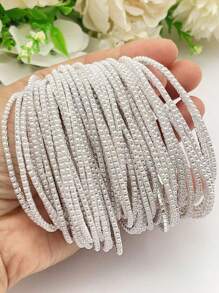 1 Set di braccialetti con perle sintetiche, estremamente delicati, adatti per le donne