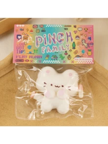 流行奶嘴猫挤压压力缓解卡通玩具，可挤压柔软坐立不安感官玩具，缓解焦虑 - 彩色 - 查看 4