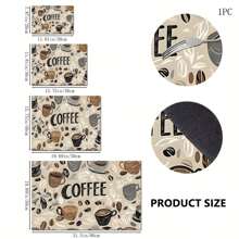 1pc Home Decor, Coffee Machine Water Absorption Mat, Counter Tableware Drying Pad, Diatomite Kitchen Dining Mat, Coffee Print Dish Drying Mat, Washable Anti-Slip Drainage Mat, Suitable For Kitchen Coffee Bar