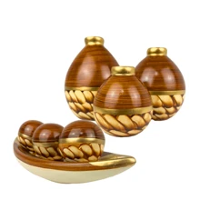 Kit 07 Pieces Ceramic Vases Decoration Souvenir Gift - 芥末黃 - 查看 5