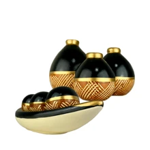 Kit 07 Pieces Ceramic Vases Decoration Souvenir Gift - 芥末黃 - 查看 8