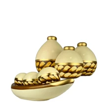 Kit 07 Pieces Ceramic Vases Decoration Souvenir Gift - 芥末黃 - 查看 3