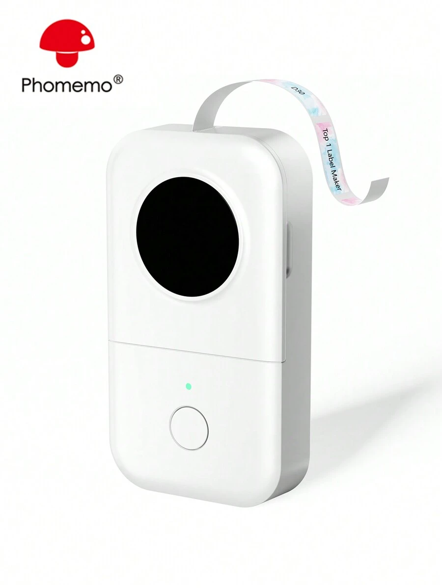 Phomemo 1pc Label Maker Machine With 1 Roll 12x40mm, 0.47"X 1.57" White Sticker Thermal Label Tape- D30 Portable Wireless Printer In Hand Size, Inkless Thermal Label Maker With 203dpi HD Printing Resolution, Small Printer Supports 6/12/14/15mm, 0.24"/0.47"/0.55"/0.59" Thermal Labels, Rechargable Label Makers With 1200mAh Built-In Durable Battery, Mini Smart Label Maker Compatible With Ios & Android, Easy To Use Labeler For Home, Kitchen, Medicine Box, Office, School, Stores, Organization, Portab - 白色 - 查看 1