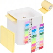 1 Hộp đựng giấy nhớ hình khối 5 trong 1, Hộp đựng giấy nhớ 3,4 inch, Hộp đựng giấy nhớ, Hộp đựng giấy nhớ, Hộp đựng giấy nhớ, Hộp đựng giấy nhớ có nhiều tab phẳng nhiều màu để đựng giấy nhớ và kẹp giấy - Nhiều màu - Xem 7