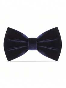 1 pieza Corbatín de hombre de poliéster sólido de terciopelo de alta gama, para boda, fiesta, banquete, atuendo formal, otoño/invierno