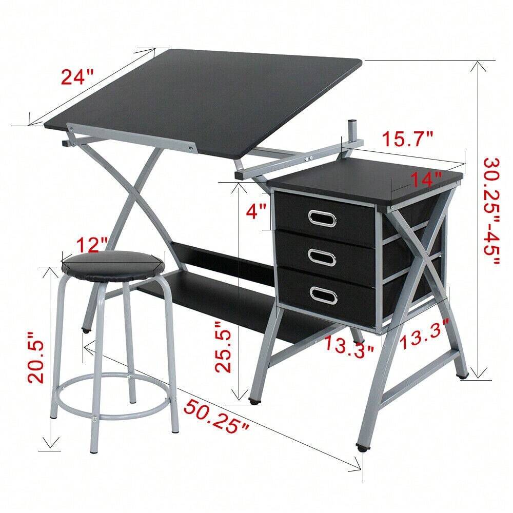 Drafting Table Design Drawing Desk Board Adjustable Storage Art Artist