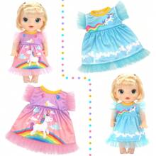 1 件 12 英寸/30 厘米玩具娃娃衣服玩具公仔配件娃娃活力彩虹独角兽元素风格儿童礼物狐狸系列涤纶材料，带配件，适合娃娃/娃娃收藏家，24 英寸娃娃，Gabby 的娃娃屋，娃娃>硅胶 - 多色 - 查看 8