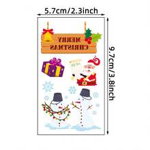 30 件圣诞临时纹身：圣诞老人、雪人和树木图案 - 防水卡通节日贴纸，适合节日派对礼物，可持续 2-5 天，非常适合年轻人的礼物 - 彩色 - 查看 4