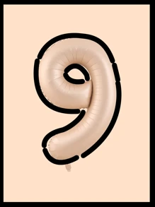 10pcs/Set 40inch (Approx. 101cm) Huge 0-9 Number Cartoon Balloons, Cartoon Balloons, Black & White Balloons, Aluminum Foil Polyester Balloons, White/Pink/Light Blue/Caramel/Cream/Cow Print Foil Balloons, For Birthday Party Decorative Balloon Props - Multicolor - View 19