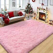 Fluffy Modern Area Rugs For Living Room Bedroom,Plush High Pile Purple Rug For Kids Girls Room Nursery Home Decor, Upgrade Non-Slip Girls Bedroom Soft Indoor Rug - 粉色 - 查看 3