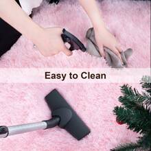 Fluffy Modern Area Rugs For Living Room Bedroom,Plush High Pile Purple Rug For Kids Girls Room Nursery Home Decor, Upgrade Non-Slip Girls Bedroom Soft Indoor Rug - 粉色 - 查看 6