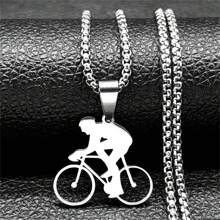 Dây chuyền mặt dây chuyền đạp xe nam dành cho nam bằng thép không gỉ màu vàng/bạc phong cách thể thao trang sức phụ kiện quà tặng Giáng sinh năm mới ngày lễ tình nhân quà tặng ngày lễ - vòng cổ - Xem 9