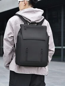 Balo thời trang nam, Balo đựng máy tính xách tay công sở dung tích lớn thiết kế mới, Balo đi làm tối giản, Tết Nguyên đán, Ngày lễ tình nhân, Quà tặng du lịch ngày lễ xuân/hè - màu đen - Xem 2
