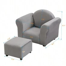 Chair,  Upholstered Couch With Ottoman