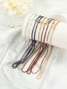 1 件简约时尚镀金彩色水钻镶嵌项圈项链适合日常佩戴 - 項鍊 - 查看 1