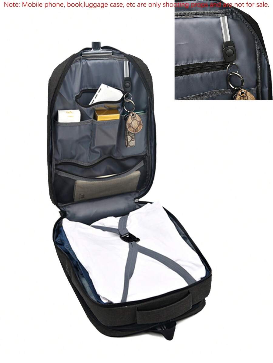1 Pc Fashionable Multifunction Travel Backpack With Luggage Strap