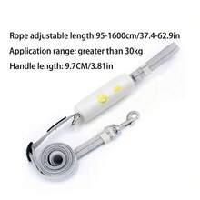 1 dây xích chó có thể thu vào, dây xích phản quang bằng nylon cho chó nhỏ vừa, dây xích đi bộ bền và chống sốc - màu đen - Xem 2