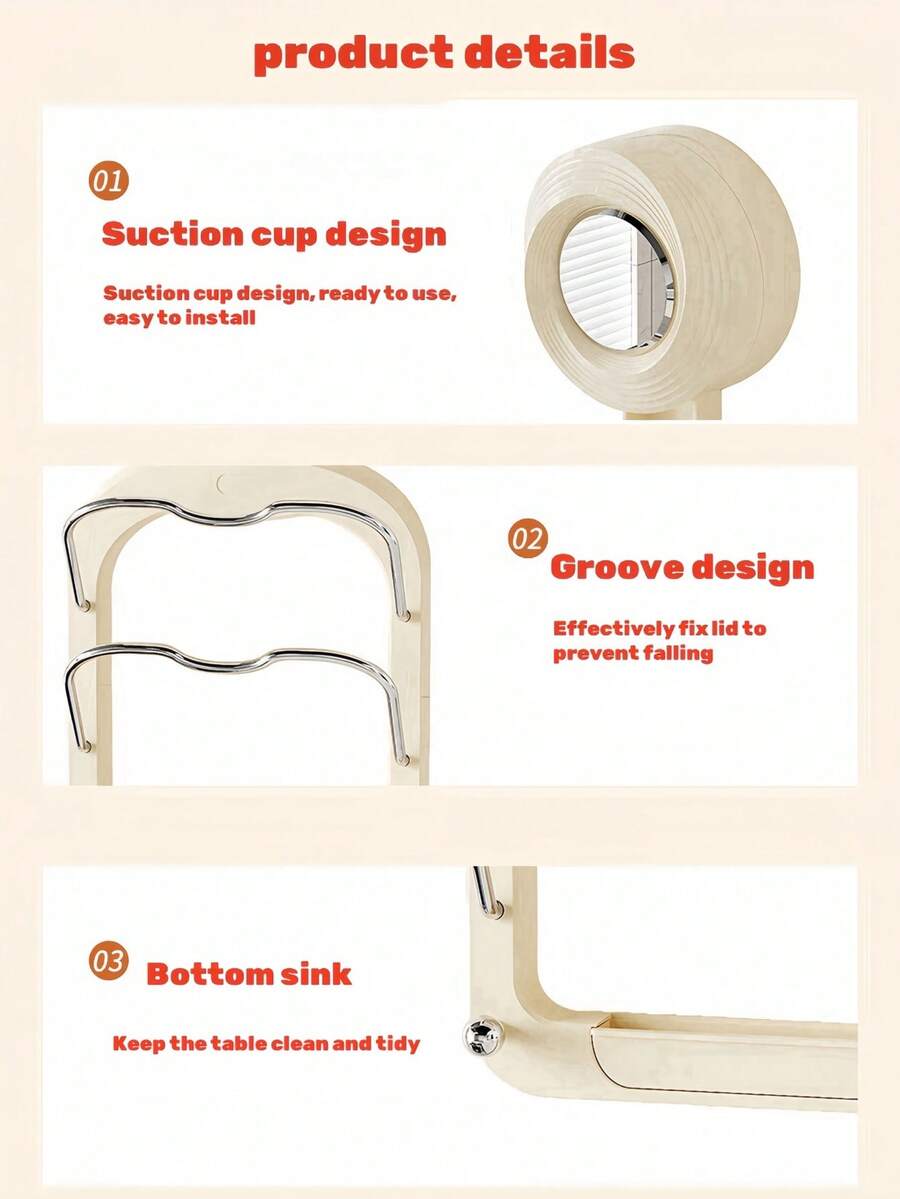 1pc Suction Wall Hanging Pot Holder, MultiPurpose Kitchen Organizer