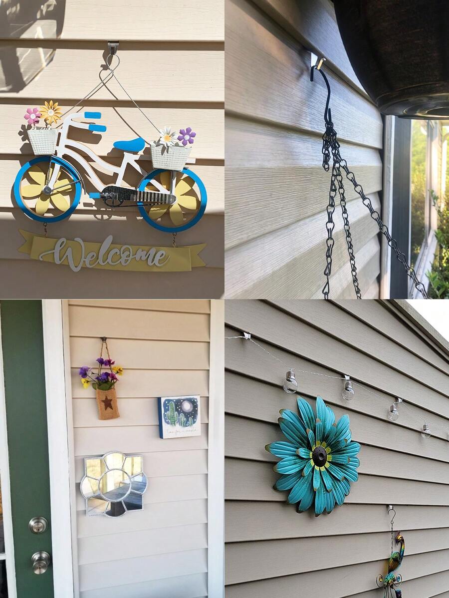 [No Drilling Stainless Steel SShaped Hook] 210pcs Wall Crevice Hidden