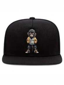 1 件时尚猴子印花男女通用嘻哈风格可调节棒球帽，街头潮流运动棒球帽 - 彩色 - 查看 7