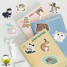 50 张元素动物贴纸乙烯基美学贴纸适用于剪贴簿、日记、笔记本电脑、保险杠、滑板、水瓶、电脑、手机、卡通、安全帽、汽车贴纸和贴花 - 彩色 - 查看 10