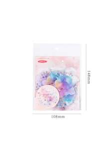 Set de 10 piezas de pegatinas de PET 3D con láser de color plateado, paquete de pegatinas de material estampado en oro con color acuarela difuminado para cuadernos