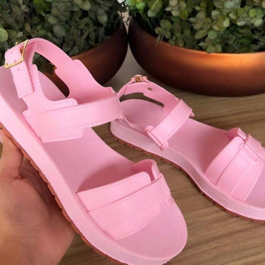 Women Flat Sandals - Màu Hồng baby - Xem 1