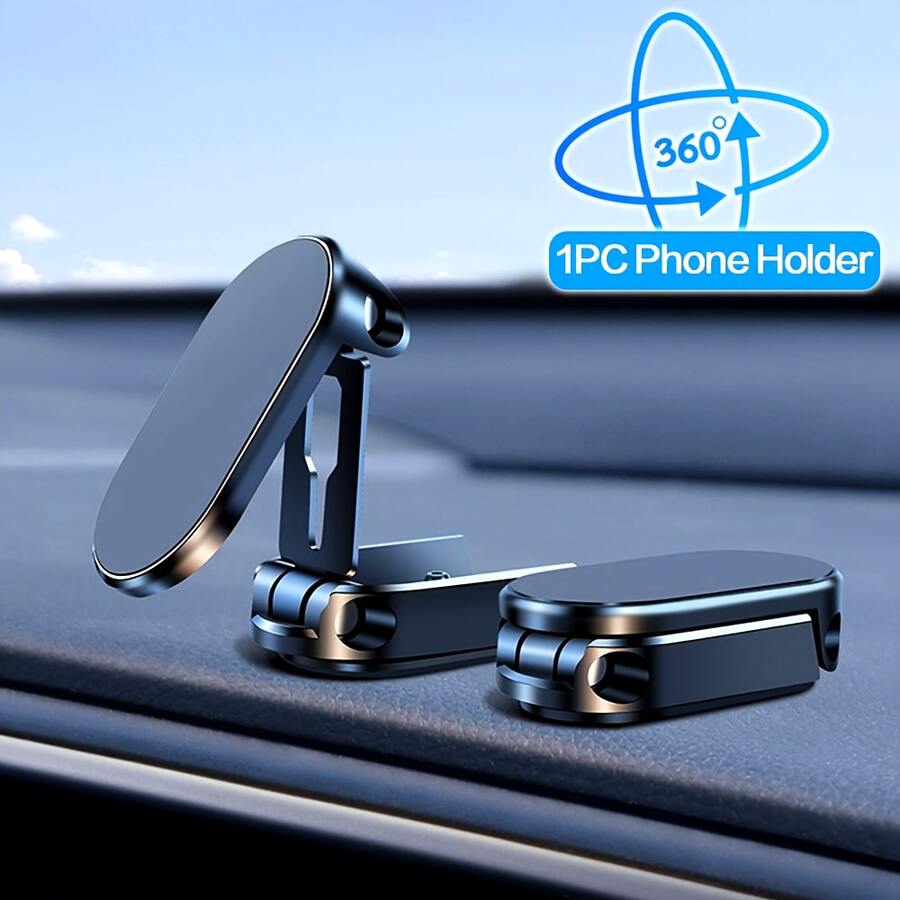 1 Giá đỡ điện thoại trên ô tô từ tính có thể gập lại - Tay cầm siêu chắc, xoay 360°, Giá đỡ bảng điều khiển có thể điều chỉnh để điều hướng liền mạch - Tương thích phổ biến với tất cả các điện thoại thông minh - Nhiều màu - Xem 1
