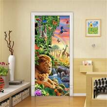 Custom Modern Refrigerator Door Sticker PVC 3D DIY Self-Adhesive Abstract Fashion WallpaperBedroom Kitchen Bathroom Entrance Living Room Art Poster Mural Stickers Home Personalised Stickers