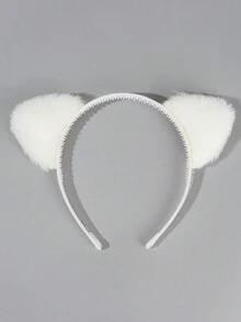 1 dây buộc tóc tai mèo màu trắng cho bé gái, nơ vải màu hồng cho trẻ em, phụ kiện tóc thời trang cho trẻ mới biết đi quà tặng mùa thu đông - băng đô - Xem 7