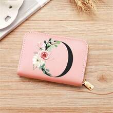 Ví đựng thẻ in chữ hoa nhỏ gọn & sang trọng - Da giả, Khóa kéo, Nhiều ngăn đựng thẻ và Ví đựng tiền xu - Hoàn hảo cho mục đích sử dụng hàng ngày, Sức chứa lớn và thanh lịch, Thiết kế tinh tế, Quà tặng cho phụ nữ - Hồng - Xem 15