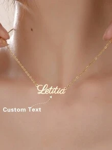 Personalized Luxury Fashion High-Quality Nameplate Gold Necklace, Gift For Family, Friends, Lovers, Birthday, Holiday, Anniversary, Suitable For Party And Travel