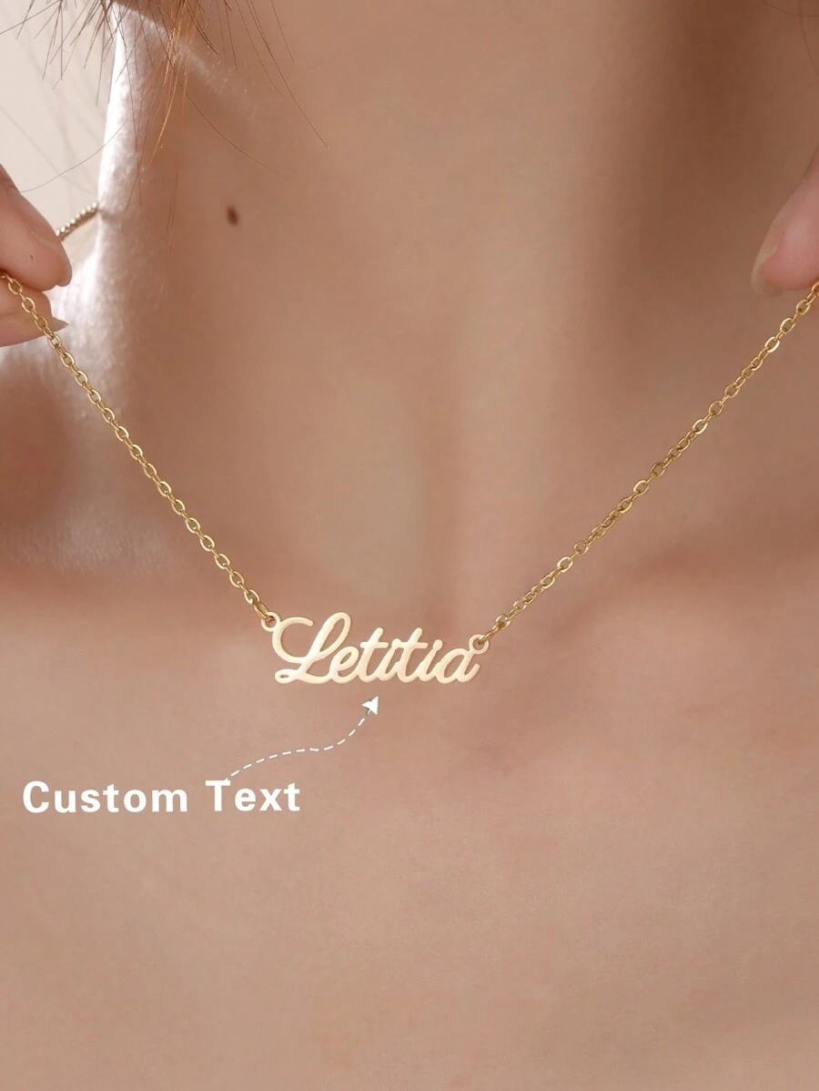 Personalized Luxury Fashion High-Quality Nameplate Gold Necklace, Gift For Family, Friends, Lovers, Birthday, Holiday, Anniversary, Suitable For Party And Travel