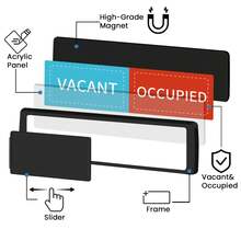 STLEKAN Letrero de ocupado/desocupado para oficina, señal de ocupado para puerta de baño, letrero de privacidad para baño doméstico y sala de conferencias, señal de ocupado/desocupado para restaurante y hotel - Multicolor - Ver 3