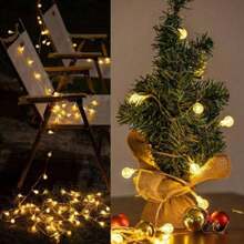 1 件电池盒供电 IP44 户外水晶球形灯串，防水户外灯，球形灯适用于花园树露台派对装饰庭院装饰仙女灯 - 水晶球燈串 - 查看 3