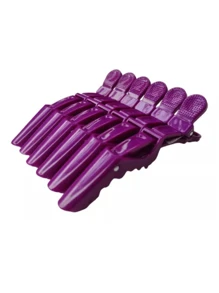 Kit 18 Crocodile Clips Hair Clips Duckbill Clips - 紫色 - 查看 3