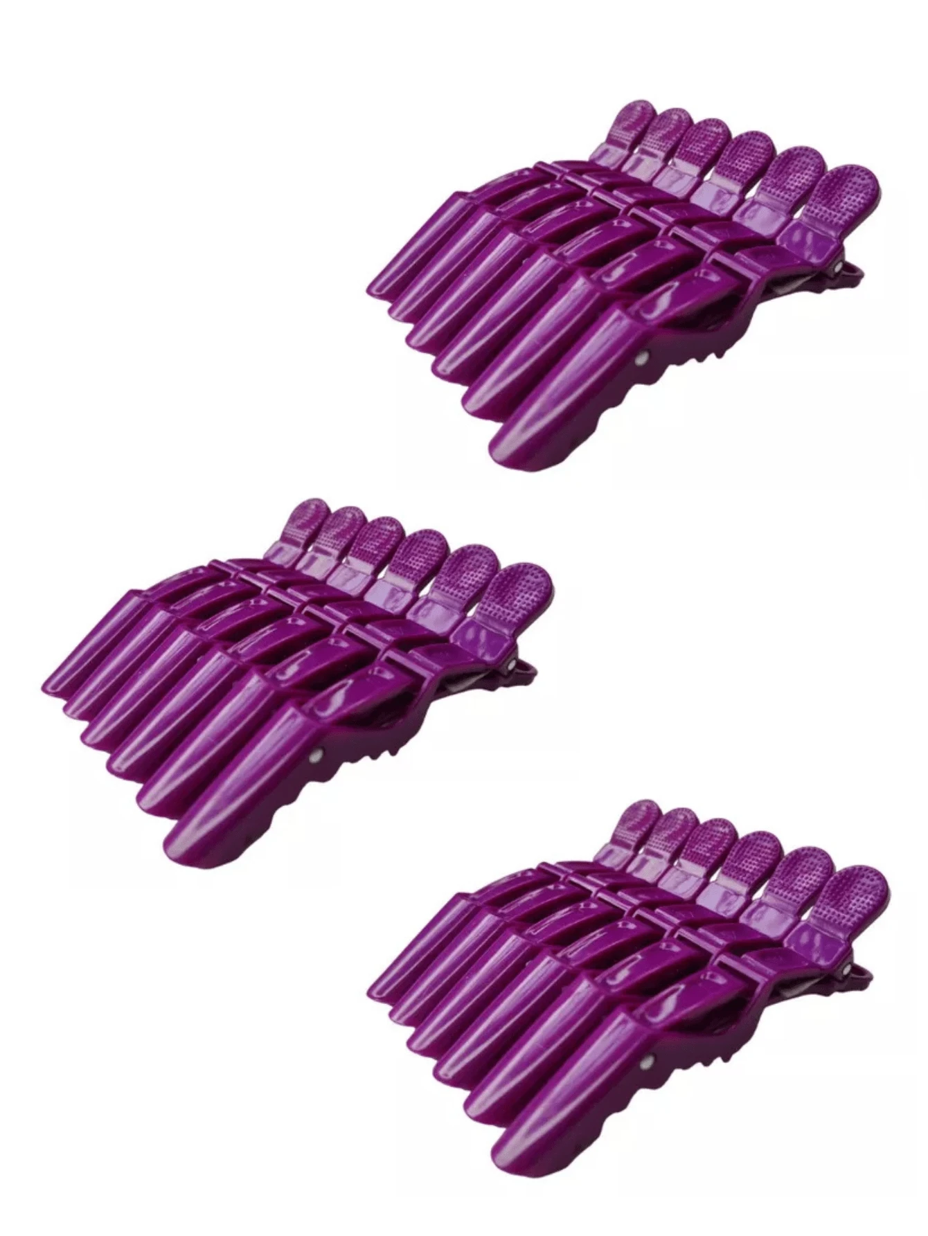 Kit 18 Crocodile Clips Hair Clips Duckbill Clips - 紫色 - 查看 1