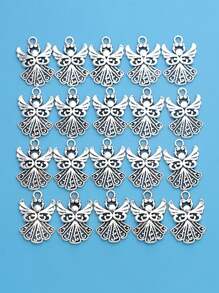 10/20/50Pcs Antique Silver Angel Fairy Charms Pendants For Bracelet Jewelry Making DIY Handmade Craft 20x14mm - Antique Silver - View 7