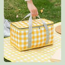 1 túi dã ngoại ngoài trời mới bằng nhôm dày cách nhiệt túi gấp gọn giỏ dã ngoại thảm dã ngoại hộp đựng thức ăn trưa làm mát - Nhiều màu - Xem 8