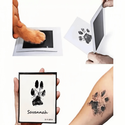 2pcs Pet Paw Print Kits (For Dogs & Cats), Dog Paw Print Pad Kit: 5 Inch Frame, No-Ink Pet Cleaner Non-Touch Ink Pad, For Saving Cat/Dog Paw Print Pet Memento