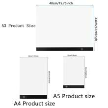 1 pezzo Tavoletta luminosa a LED per pittura a diamanti, A3/A4/A5 Tavolo luminoso per disegno e tracciatura, Lightbox fai-da-te, Tavolo luminoso per giochi e apprendimento, Regalo per feste e compleanni, Alimentazione USB, 3 livelli di luminosità, protezione per gli occhi, 3 colori e 3 formati, adatta per pittura a diamanti, disegno, cartoni animati, pittura ad olio, schizzi, pittura con sabbia