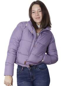 Chamarra Chaqueta Cazadora Dama Peluche Interno Ajustable Moda - Purpura - Ver 1