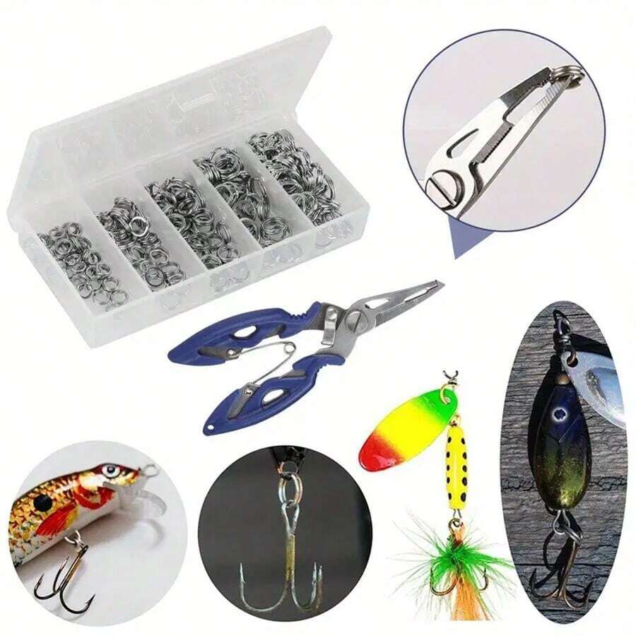 Lure Fishing Stainless Steel Disconnect Rings Set - Lure Bait Connector, Flattened Fishing Lure Connection Rings, O-Rings, Double Circles