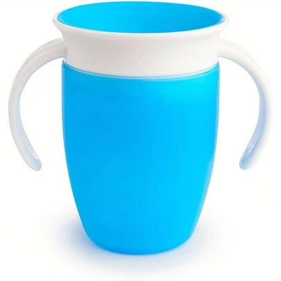 Vaso para beber, 360 grados, sellado de doble asa, taza de silicona para beber, capacidad de 240ML, taza de entrenamiento para bebés para viajes en casa