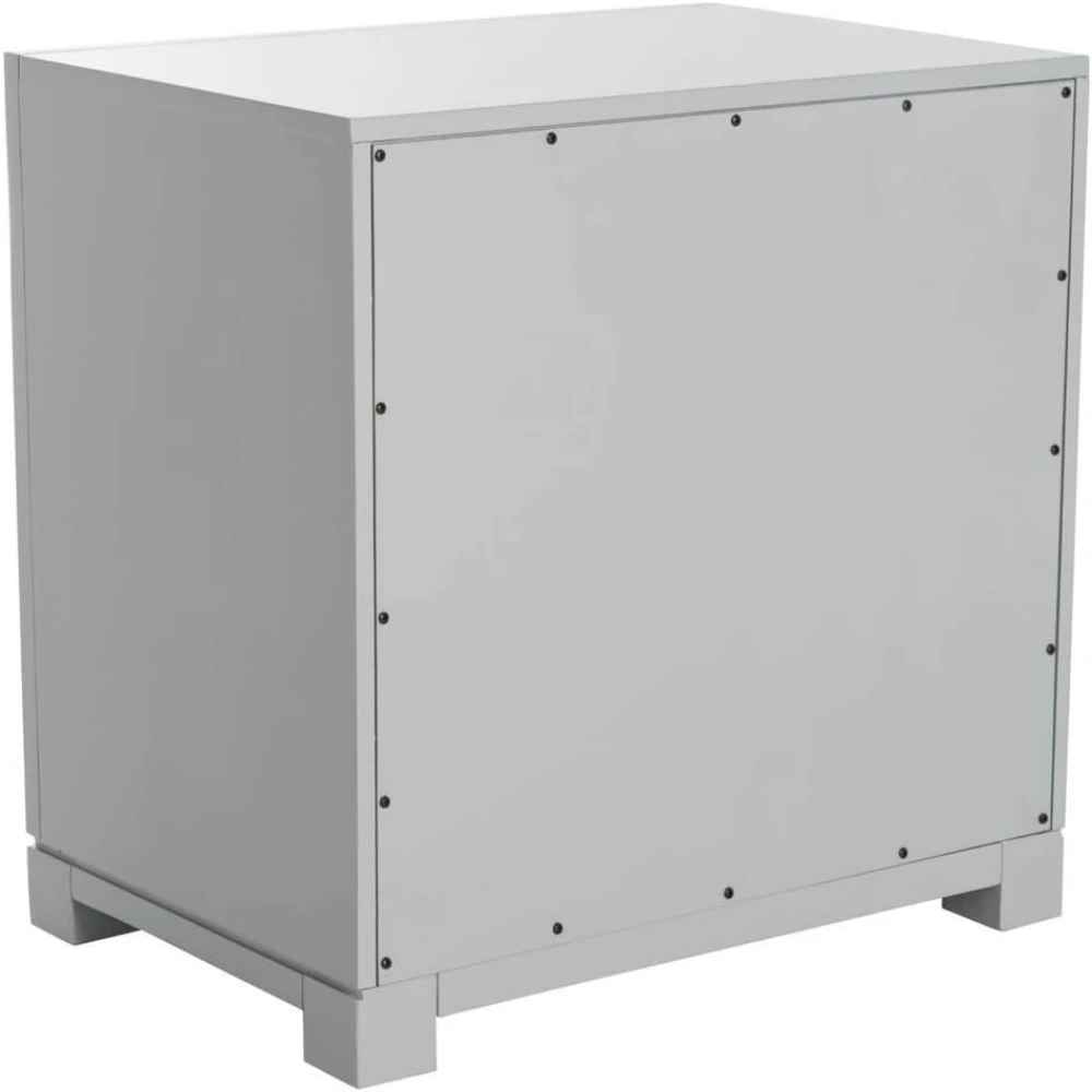 White 3Drawer Greek Key Nightstand SHEIN USA