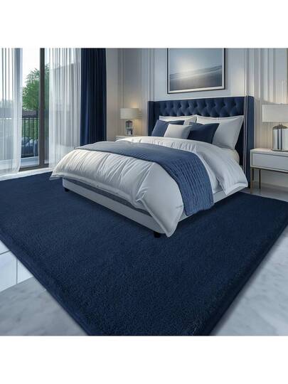 Short Pile Effen Tapijt Living Room Washable Zachte Non Slip Children's Girl Boy Bedroom Carpets Area Fluffy Mat view 6