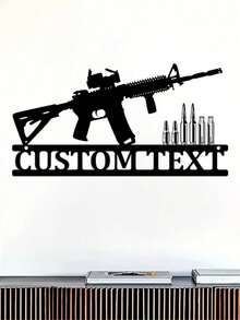 علامة فنية حيوية لرأس الغزال قناص مصنوعة من الحديد ومزينة بالاسم لتزيين جدار المزرعة، هدية مخصصة بإسم الدولة لديكور البورش/الفناء، فن حديدي إبداعي