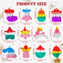 24/36 件圣诞迷你流行钥匙扣坐立不安玩具、圣诞流行泡泡感官坐立不安玩具、圣诞派对礼品袋填充物（款式/随机颜色） - 彩色 - 查看 2