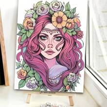 24 Pages Upgraded Thick A4 Paper Candy Skull Themed Coloring Book, Single-Sided Coloring For Stress Relief, Christmas, New Year Party Gift,Coloriage,Mess Free Coloring,Colouring Book Bundle,Back To School