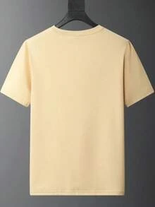 Focus Men's T-Shirt 100% Cotton Shirt Premium Mesh Blouse Round Neck Shoulder-To-Shoulder Reinforcement New Release - 米色 - 查看 2
